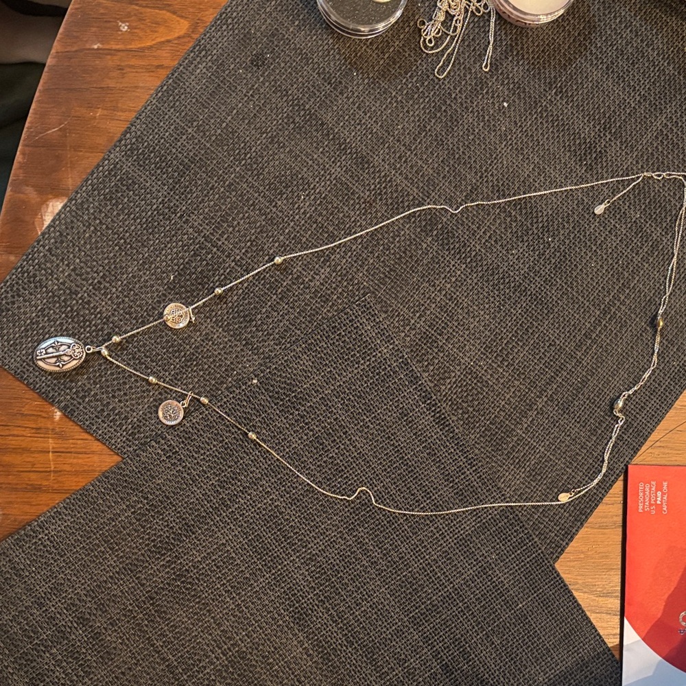 Delicate silver tone Layered Pendant Necklace - Women's Jewelry